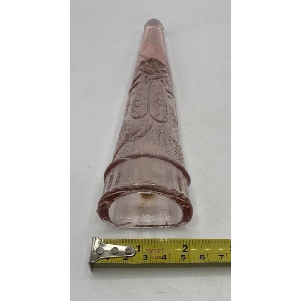 Dugan Pink Glass Wall Pocket Vase Woodpecker Flicker Cone Embossed Bird Motif - Picture 4 of 12